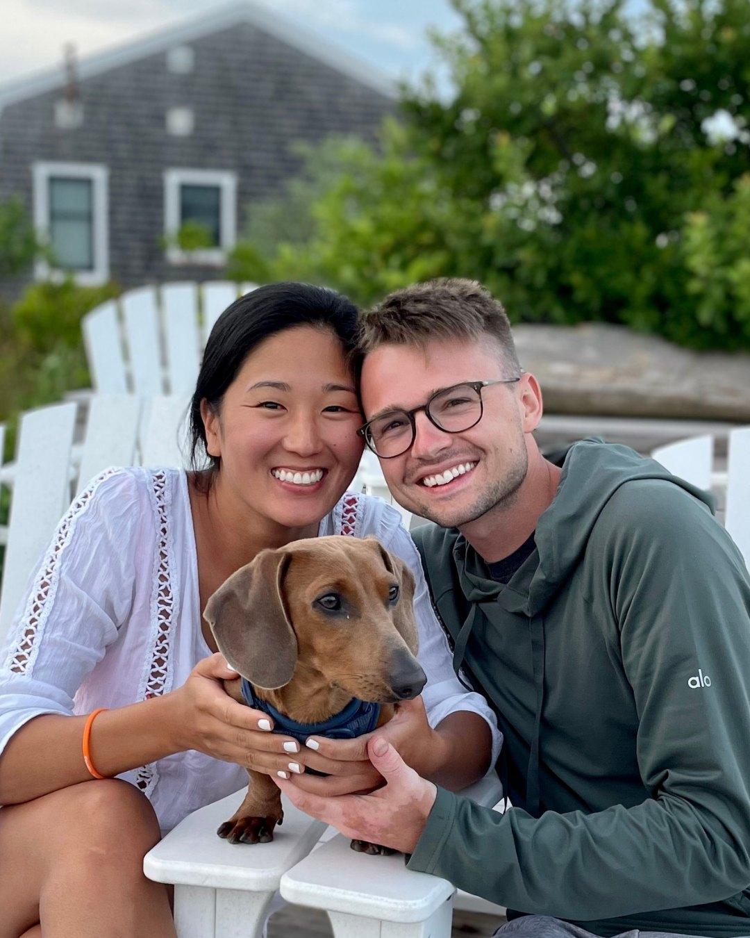 Emily and Tyler with their dog Ollie